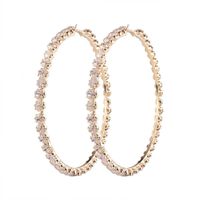 Wholesale 2021 New Trendy Rihanna Style Big Large Gold Plated Diamond Hoop Earrings