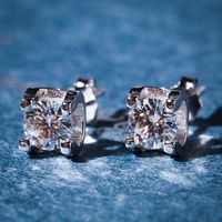 Wholesale Stud The Silver Excellent Ct Cow Heads Moissanite Earrings Classic Prong Pass Diamond Test
