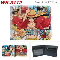 Wholesale Japanese Cartoon Comics One Piece Luffy Law Ace Wallet Short Purse for Student Wallet Whit Coin Pocket Credit Card Holder