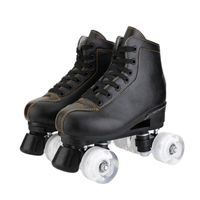 Wholesale Pu Leather Roller Skates Lighting Double Line Women Men Adult Two Skate Shoes Patines With Wheels Patins Inline