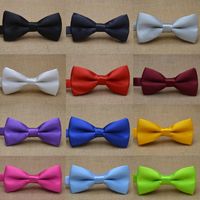 Wholesale Ties Aessoriesclassic Kid Bowtie Boys Grils Baby Children Bow Tie Fashion Solid Color Mint Red Black White Green Pets Drop Delivery
