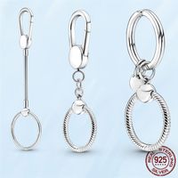 Wholesale 2021 HOT S925 Sterling Silver Moments Small Bag Charm Holder Key Ring fit Pandora Jewelry Making Gift With Original Box