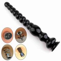 Wholesale Nxy Sex Anal Toys Universal Machine Attachment Super Long Accessories Black Dildo Suction Cup Plug Bead Love for Women Man T04