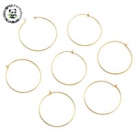 Wholesale 20Pcs Jewelry Findings Golden Plated Brass Earring Hoops Wine Glass Charm Rings About mm Inner Diameter mm Thick Hoop Huggie