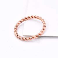 Wholesale Wedding Rings Women Thin Ring Stainless Steel Spiral Wire Rope Twisted Rose Gold Color Jewelry Size