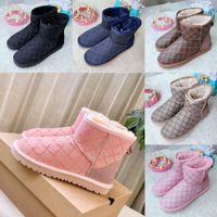 Wholesale 2021 wgg snow boots Australian classic fashion snowflake bow tie ankle boot winter maroon women s Size