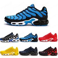 Wholesale 2022 TN Plus Mens Running Shoes Yellow Blue Black Red Metallic Creative Upper Plastic Material Men s And Women s Sports Shoe