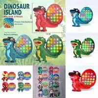 Wholesale 20CM Large fidget toys popet bubble cartoon tie dye dinosaur popping puzzle push pop finger toy boys girls decompression board game christmas gift halloween G980TME