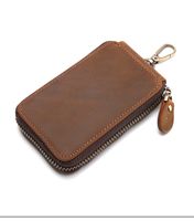 Wholesale Vintage men Genuine Leather key holder housekeeper keys wallet women key case smart organizer pouch MC