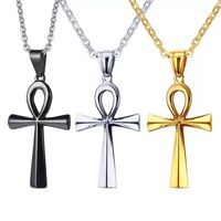 Wholesale 316 Stainless steel Pendant Anka Fashion Africa Agypt Ancient Egyptian Power of life Cross Religious Necklace Coptic The Symbol Ankh