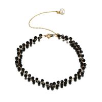 Wholesale Fashion Copper Black White Tassel Shell Pearl Bead Choker Necklace Royal Women Party Wedding Xmas Gift Chokers