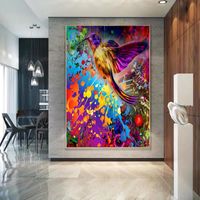Wholesale Paintings Abstract Poster Oil Painting Wall Personality Color Bird Street Art Canvas Print Making Mural Modern Living Room Decor Picture