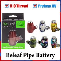 Wholesale 100 Original Beleaf Pipe Battery Kit Colors Wooden Design Vape Pen Cigarette Thread mAh Rechargeable Preheat Variable Voltage