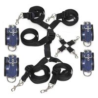 Wholesale Nxy Bondage Sm under the Bed Mattress Restraint System Bdsm Handcuffs Ankle Cuffs Adult Sex Toys for Women Men Sexy Fun Accessories