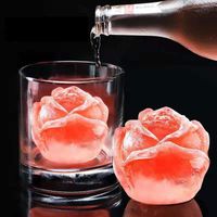 Wholesale Ice Mold D Rose Shape Ball Tray Cube Silicone Kitchen Baking Supplies Chocolate Cocktail Cake Moulds