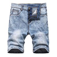 Wholesale jeans Denim shorts men s Capris elastic perforated Chinese pants Korean fashion versatile summer thin