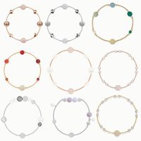 Wholesale 2021Fashion Jewelry SWA REMIX COLLECTION ROUND PEARL STRAND Bracelet Elegant Crystal Shape Female Trend Romantic Gift Link Chain