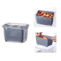 Wholesale Multifunctional Storage Box Plastic Wash Fruit And Vegetable Drain Basket Kitchen Basket Refrigerator Food Preservation Box