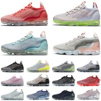 Wholesale Fly Knit FK Running Shoes Mens Womens Sports Sneakers Dark Grey ALL Black Speckled White Pink Neon Stone Blue Pure Platinum Team Red Light Dew Flynit Trainers