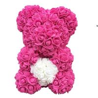 Wholesale 25cm Teddy Rose Bear Artificial Flower Rose of Bears Christmas Decoration for Home Valentines Women Gifts SEAWAY RRF13270