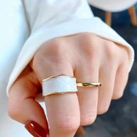 Wholesale Minimalist Metal Drop Glaze Two Piece Open Rings Fashion Korean Jewelry For Woman Wedding Party Girl s Unusual Ring Cluster