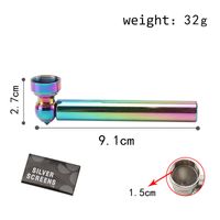 Wholesale Cross border new dazzling color tobacco smoke metal pipe tobacco spot color ice small pipe removable with mesh cigarette grinder