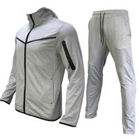 Wholesale Teech Fleece Mens Tracksuits Fashion Boys Running Outdoor Two Pieces Set Winter Warm Jacket Trackpants