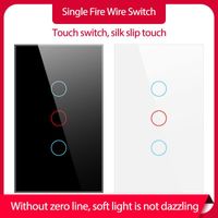 Wholesale Smart Home Control No Neutral Wire Touch Toughened Glass US Standard Wall Switch Panel With Night Fluorescence Indicator Light Accessories