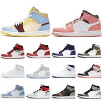 Wholesale new classic basketball shoes s for men women Chicago Court Purple Dark Mocha Neutral Grey Og Electro Orange Patina Silver Toe Banned Barely Rose sneakers