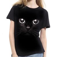 Wholesale Womens Blouses Cool Blouse For Women D Cat Print Short Sleeve Summer Tops Tees Lovers Unisex Plus Size Xs Xl