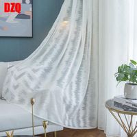 Wholesale Curtain Drapes Nordic Simple Mesh Tulle White Embroidered Window Screen Transparent Bedroom Balcony For Living Room