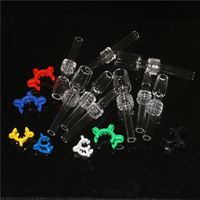 Wholesale Smoking Domeless Nails Real Quartz Tips with Plastic Clip mm mm mm Joint Highly Quality QuartzNail For Dab Bong Glass Water Pipes