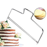 Wholesale Stainless Steel Kitchen DIY Baking Accessories Double Line Cake Slicer Home DIY Cake Straightener Cutting Line Adjustable Cakes Slicer