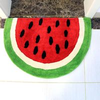 Wholesale Carpets Home Entrance Door Mat Semicircular Watermelon Rug Decor Modern Kids Room Furry Bathroom Absorbent Non Slip