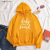 Wholesale Women s Hoodies Sweatshirts Baby On Board Print Women Cotton Casual Funny For Lady Girl Hipster Drop Ship Pullovers Tops