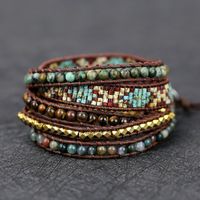 Wholesale 2021 High quality lovers Natural Stones Strands Wrap Bracelets friendship luxury glass beads Handmade braid Boho jewelry