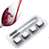 Wholesale Stainless Steel Ice Cubes coolers Reusable Chilling Stones for Whiskey Wine Keep Your Drink Cold Longer ZZF8870