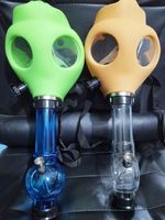 Wholesale Gas Mask with Acrylic Smoking Bong Silicone Pipe Tabacco Shisha smoke pipes water pipe smoke accessory hookah for smoking pipe dhzeus shop