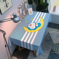 Wholesale Table Cloth Cartoon Anime Cute Blue Cat Desk Tablecloth Fresh Waterproof Indoor Coffee Decoration Ornaments Nappe De