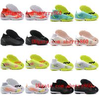 Wholesale 2021 Superfly Academy TF Soccer Shoes Mercurial generation high top Turf Cleats Football Boots Neymar Cristiano Ronaldo CR7