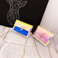 Wholesale HBP fashion New style messenger fire chain small square bag laser little girl trendy women s bag