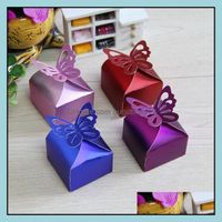 Wholesale Gift Wrap Event Party Supplies Festive Home Garden Pretty Size Laser Cut Butterfly Candy Box Cup Cake Boxes Birthday Decoration Gifts For