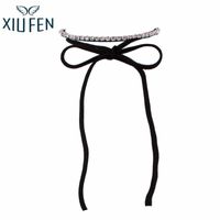 Wholesale Chokers XIUFEN Elegant Fashion Long Black Rope Choker Necklace Women Accessories Chain Jewelry N4384