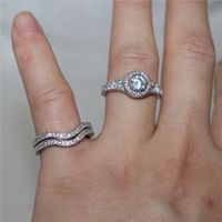 Wholesale Wedding Rings Sets Silver Mens Engagement Rings Jewelry Fashion Diamond Couple Rings for Women Fashion Design