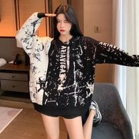 Wholesale Women s Sweaters Spell Color Sweater Female Chic Languid Lazy Wind Loose Korean Autumn And Winter Wear Long