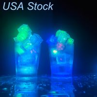Wholesale LED Ice Cubes Lights Flashing Submersible Light Up Rocks for Bar Club Wedding Party Gift Event Champagne Tower Decoration USA STOCK