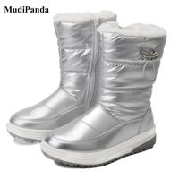 Discount snow boots for kids boy MudiPanda Children'S Winter Boots For Kids Girls Shoes Boy Plus Velvet Plush Warm Lightweight Snow Boot 5 6 8 9 10 11 Years 211112