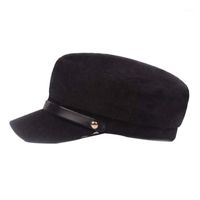 Wholesale Ball Caps Winter Hats Women Cap Wool Hat Female Button Baseball Sun Visor Black Fall
