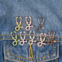 Wholesale Nurse Doctor Stethoscope Enamel Brooch Pins Creative Lapel Brooches Badge For Women Men Fashion Jewelry Gift