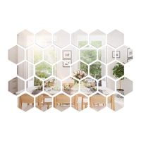 Wholesale Mirrors Hexagonal Acrylic Mirror Wall Stickers Living Room Decoration Office